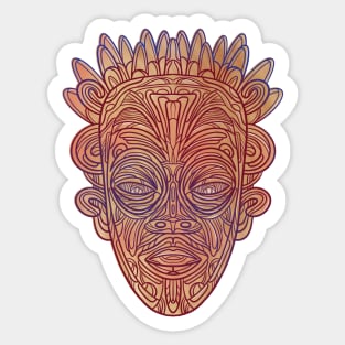 Female Wooden Mask Sticker